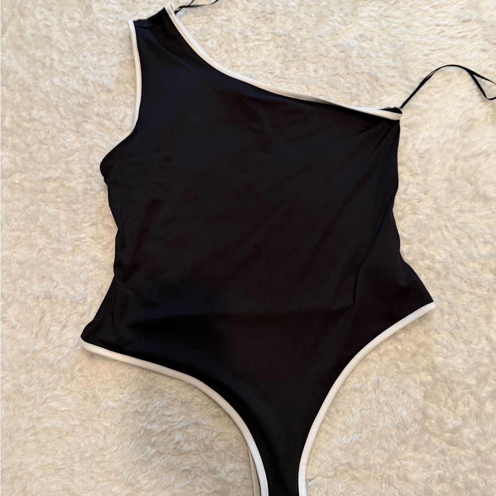 H&M Black One-Shoulder Bodysuit